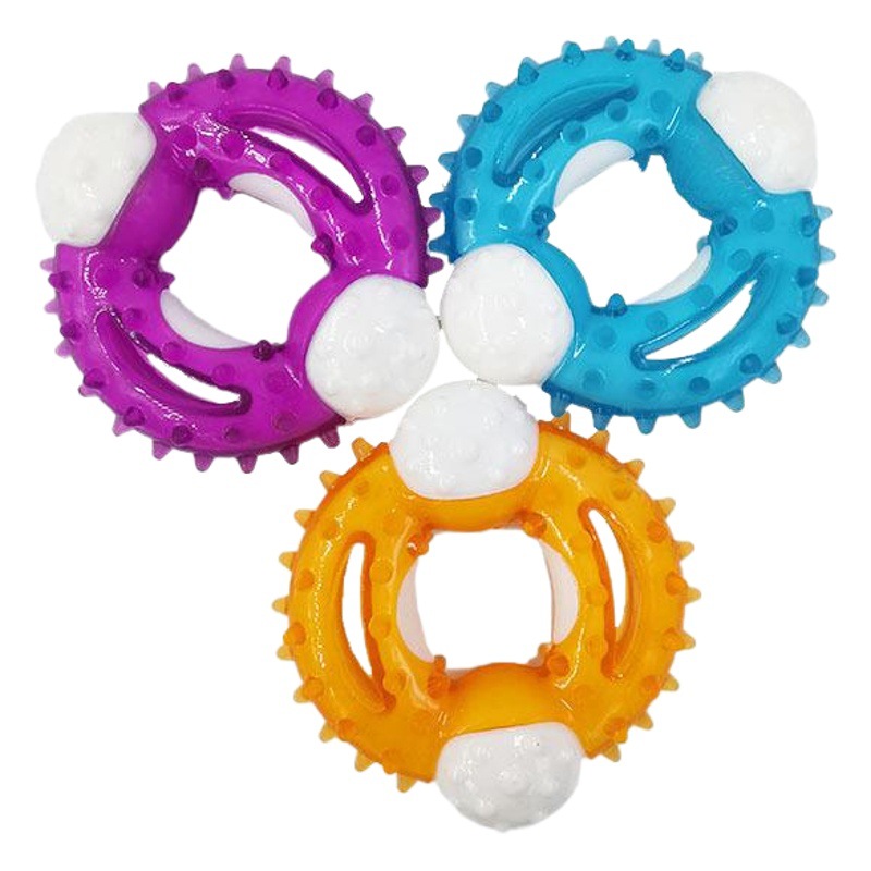 Nuevo juguete para mascotas del fabricante TPR hueso recubierto de plástico medio y grande perro molar dientes entrenamiento mordida juguetes transfronterizos
