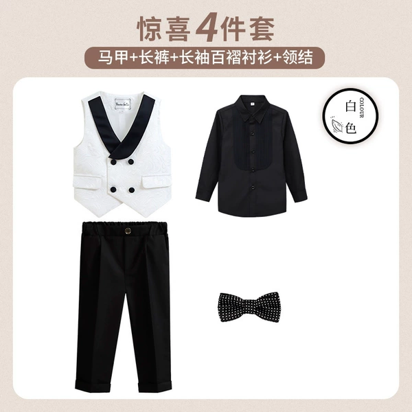 Long-sleeve, trousers, set, vest, bow tie