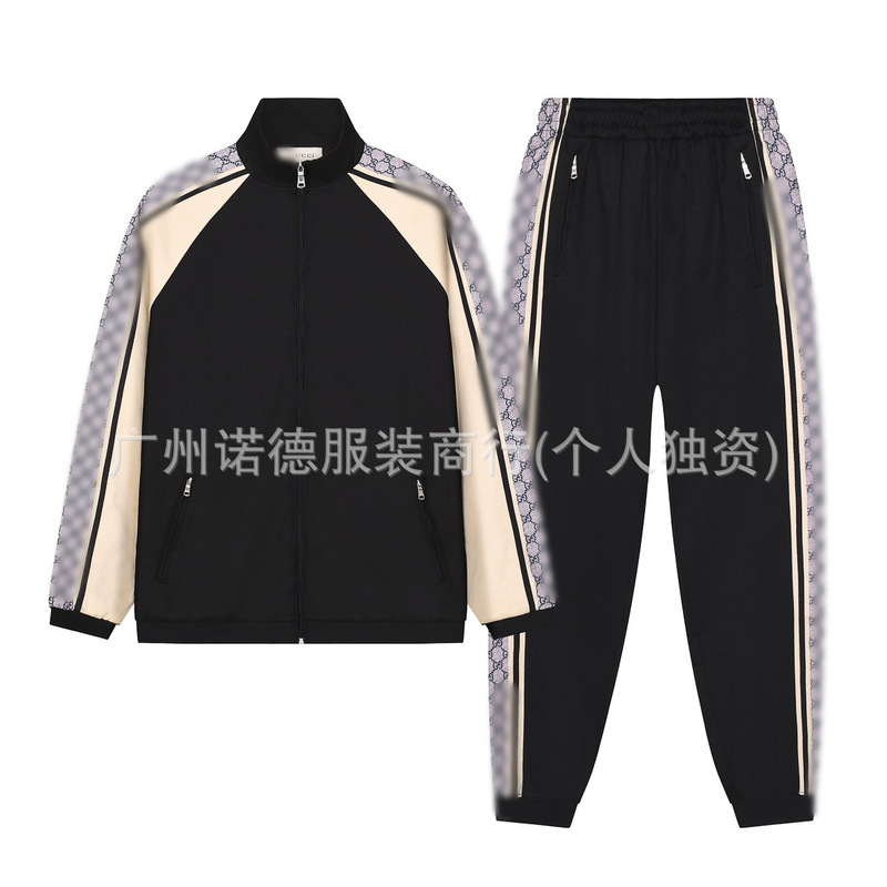 26ss high-end version GU brand early spring new classic style woven tape jacket, unisex casual sports suit