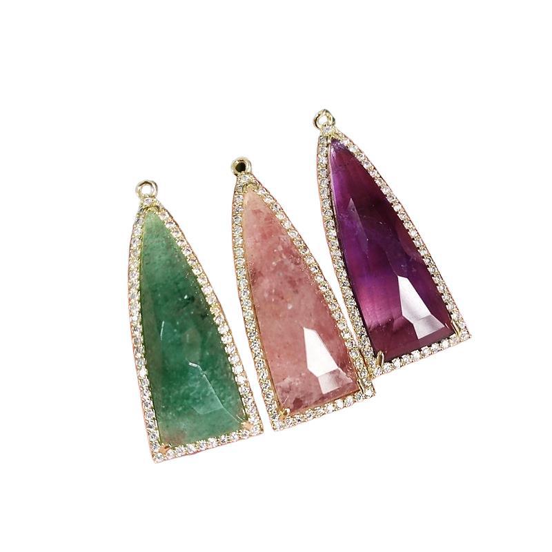Natürlicher Amethyst Anhänger Halskette Lange Pulloverkette Damen_voghion.com