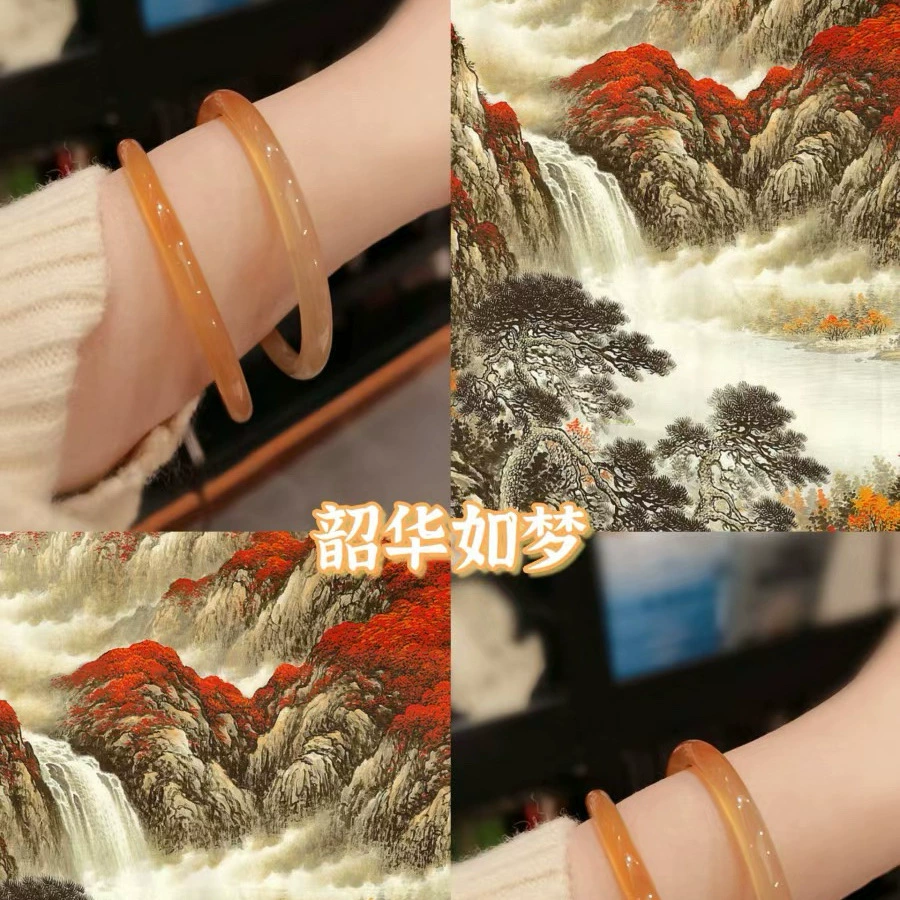 Glass Imitation Jade Bracelet, step by step Thorn-Rose Vintage Style, 58/62 mm