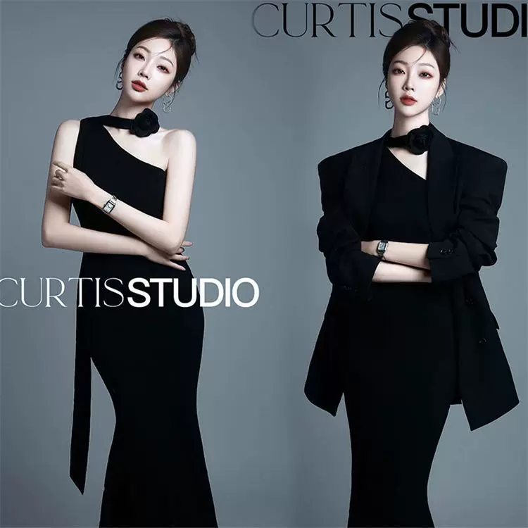 Classic suit jacket, dress, city style, photography props