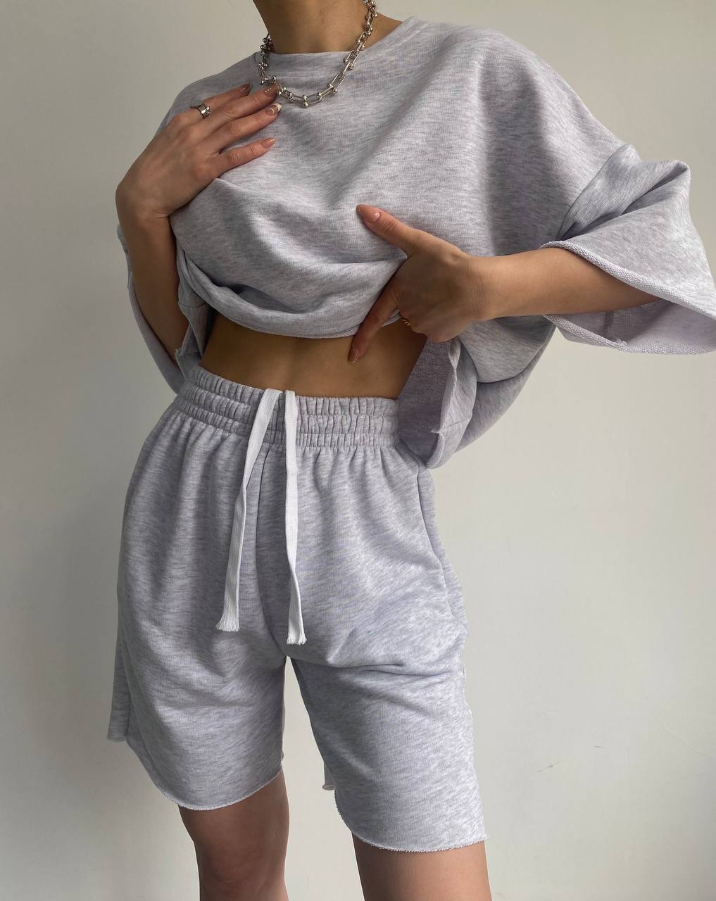 455g Weight 3/4 Length Sleeve Sleeve Length Cotton Blend, Polyester Fabric Type Shorts Co-ord Set Sets Type 2 Pieces Set Quantity Daily Occasion Round Neck Neckline Loose Fit Type Solid Color Pattern Summer, Spring Season Women's Gender Streetwear Style Daily Women's Streetwear Solid Color Cotton Blend Polyester Shorts Co-ord Set Shorts Sets 23