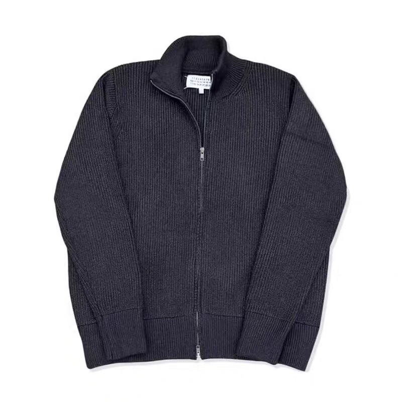 High-Neck Double-Zip Ma's Four-Corner Warm Cardigan Lazy Sweater Jacket for Men and Women, Anti-Pilling Autumn Knitwear Trendy