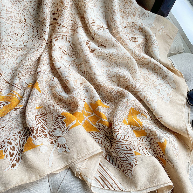 Women's Versatile Summer Sunscreen Scarf Printed Cotton Linen Shawl_voghion.com