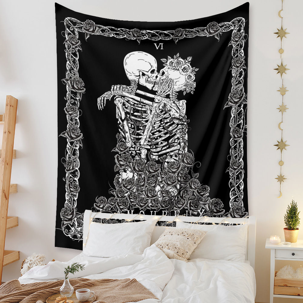 Vintage Skull Crown Contrast Color Room Decoration Wall Tapestry Wholesale Nihaojewelry display picture 59