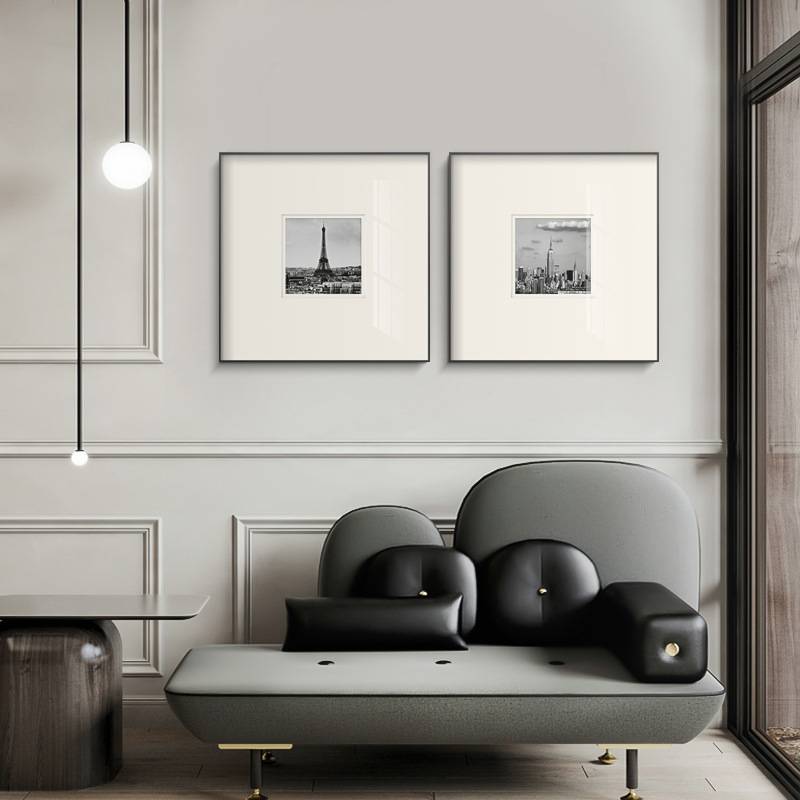 Aisle Wall Metal Decorative Painting Light Luxury Spray-Painted Background Wall Model Room Hanging Painting Guest Room Bedroom Mural Oil Painting