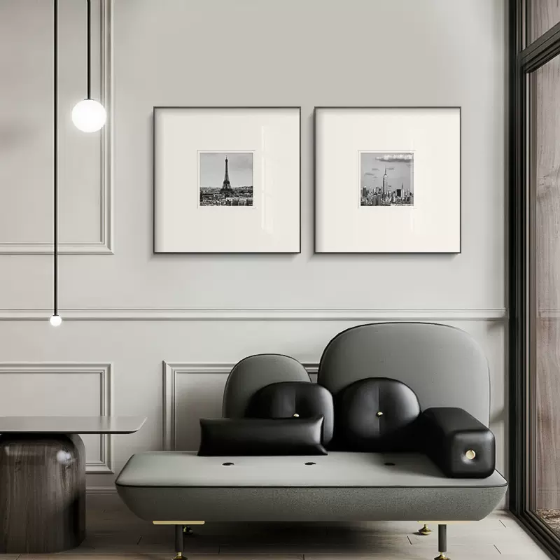 过道墙壁金属装饰画轻奢喷绘背景墙样板间挂画客房卧室壁画油画