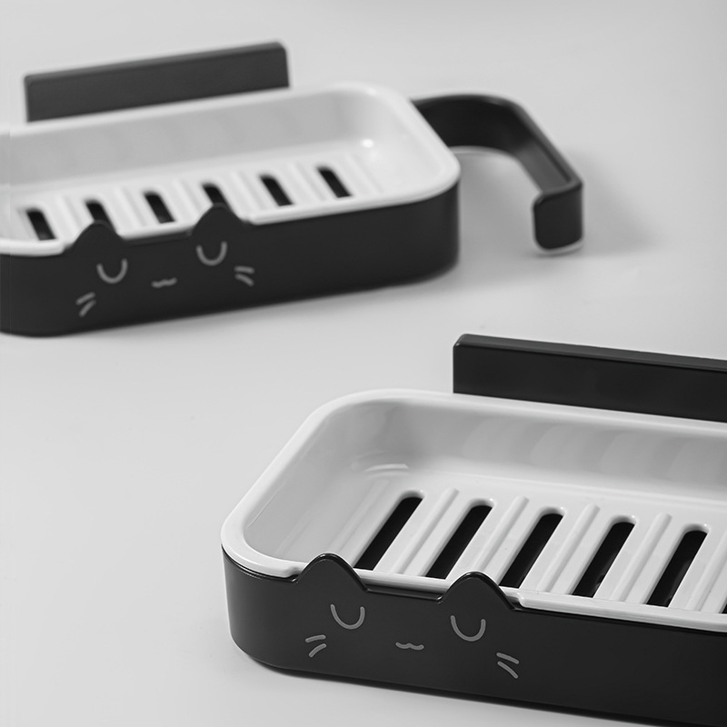 Caja de jabón de pared de drenaje sin ponche caja de jabón baño hogar creativo grande nuevo estante de jabón