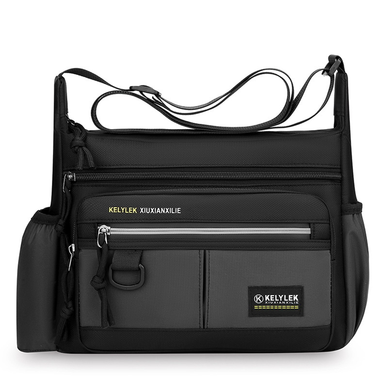 Bolso de hombro de todo fósforo de múltiples capas de gran capacidad Bolso de mensajero de negocios de tela Oxford Bolso de hombre portátil de almacenamiento de taza de agua de viaje al aire libre