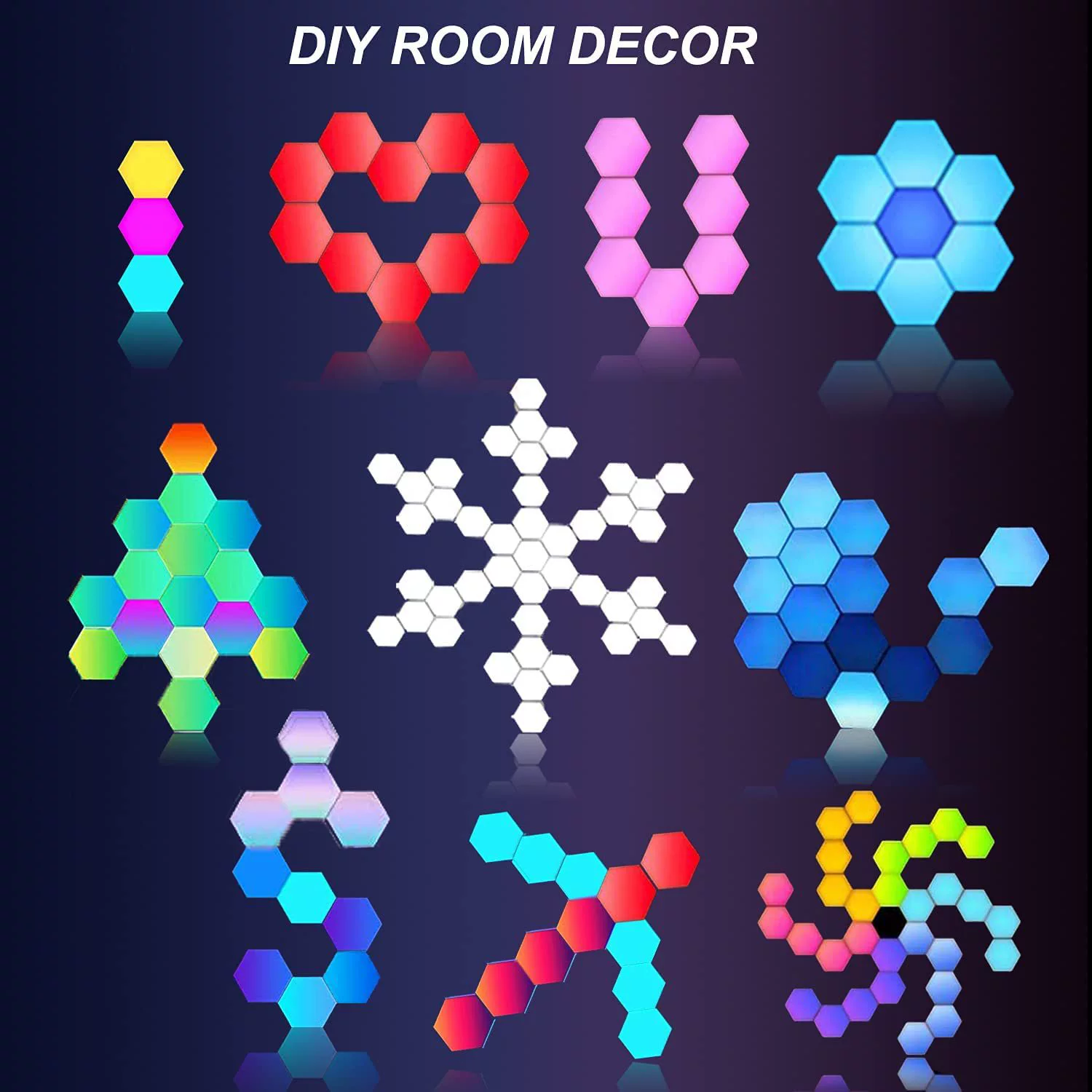 Интеллектуальная DIY стильная квантовая лампа для дома, фоновая подсветка настенные светильники с ритмом звука, пикап, соты светильник