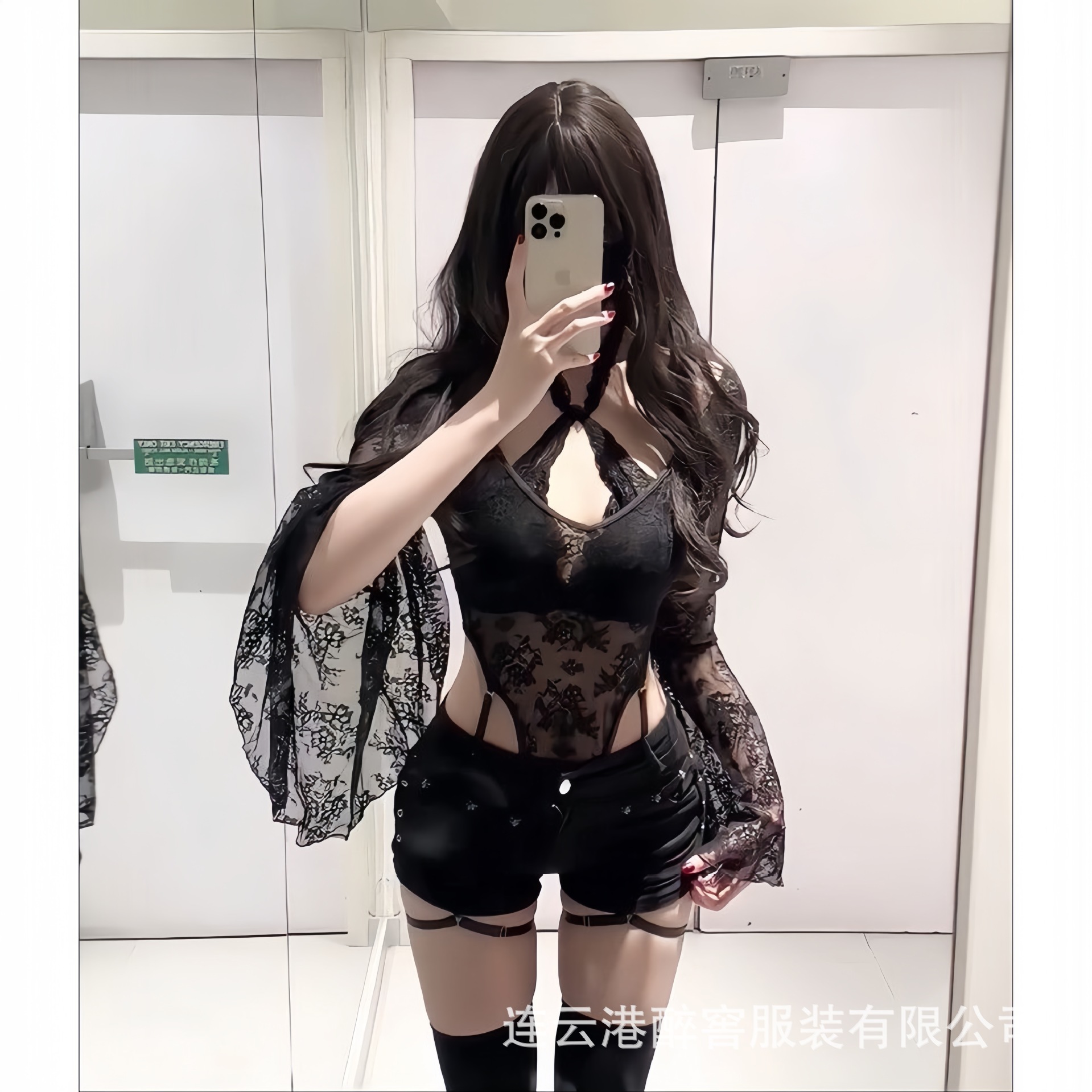 Zujiào 플러스 사이즈 섹시한 잠옷, 깊은 V 섹시한 속옷, 레이스 벨 슬리브 스트랩 점프 슈트, 순수한 욕망, 탈착 불가