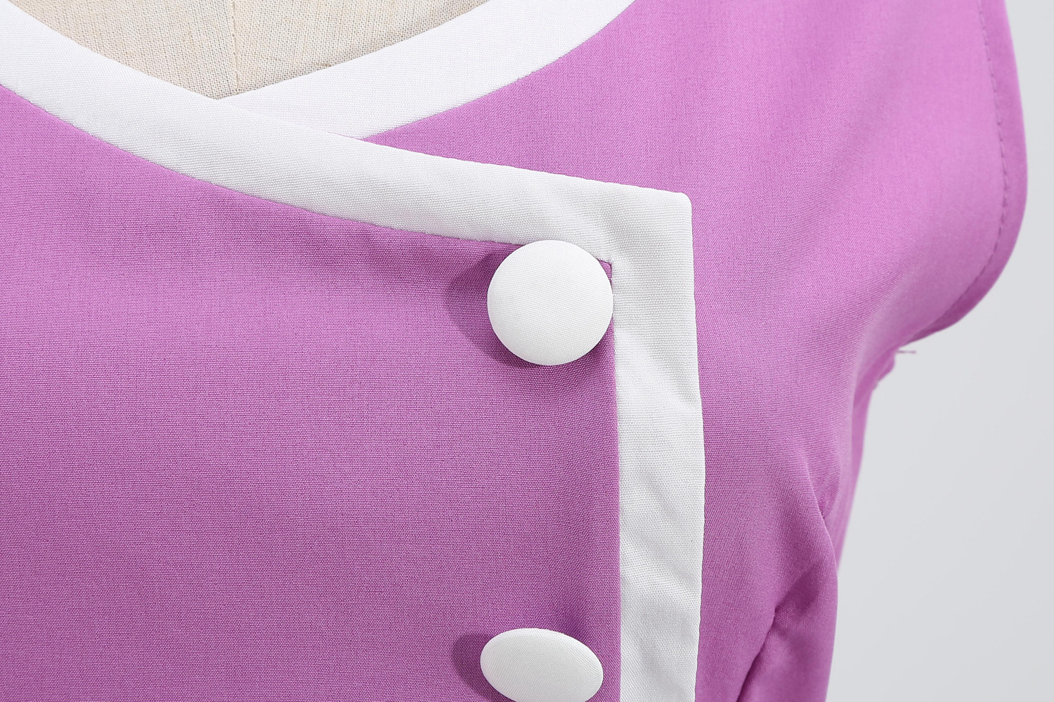  Femmes Hepburn rétro blanc rayure couture fausse simple boutonnage décoratif couleur unie grande jupe_voghion.com