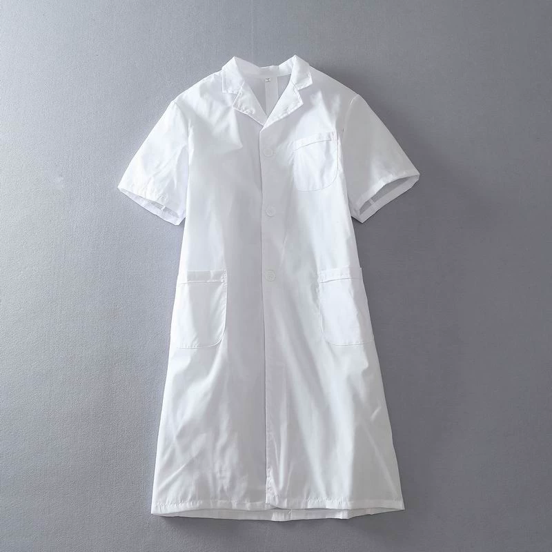 Белое пальто доктор экспериментальная рабочая одежда тонкая Пищевая Фабрика с коротким рукавом клиника аптека косметолог мужчины и женщины дышащая лето