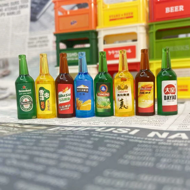 Микроминиатюрные мини-флаконы DIY Аксессуары для бутылок пива Бутылки для напитков Моделирование товаров повседневного спроса