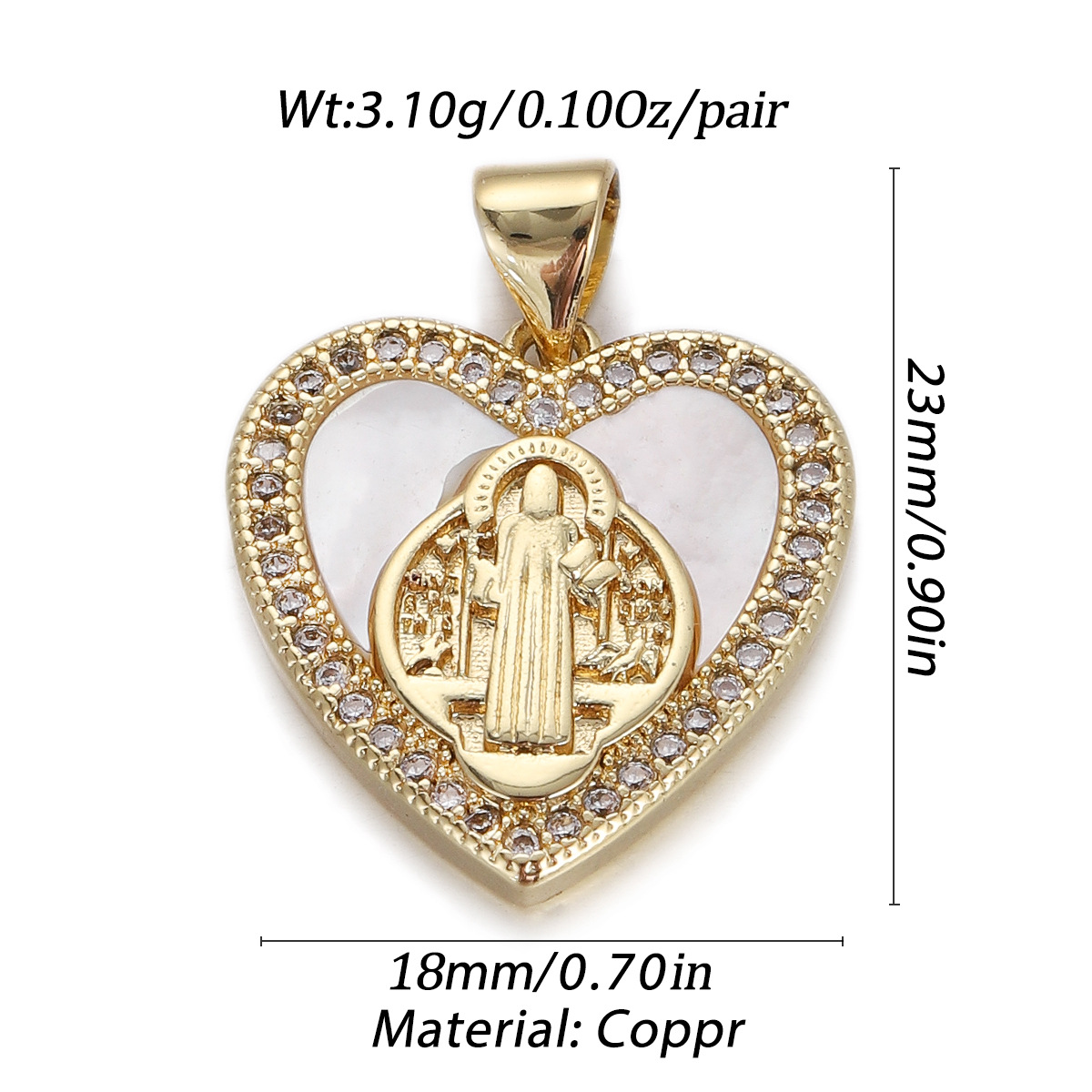 5g Weight Pendant, Chain Jewelry Making Type Copper Chain Material 1 Piece Quantity Holiday, Daily Occasion Copper Material Portrait, Heart Shape Pattern Unisex Gender Plating Design Retro, Simple Style Style 1 Piece Copper Portrait Heart Shape Pendant Chain 2