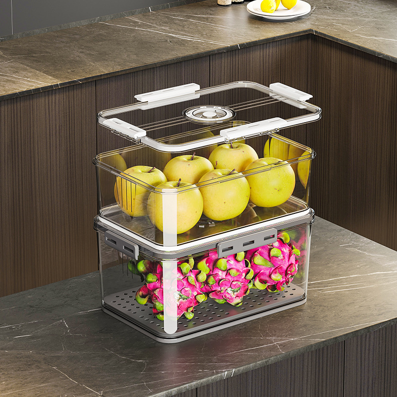 Refrigerador caja de almacenamiento plástico cocina organizador sincronización congelado PET sellado blanco transparente verduras y frutas