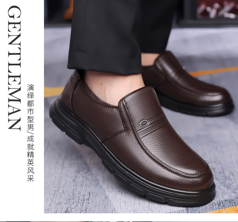 Giày da nam công sở da bò lớp đầu tiên, kiểu lười xỏ chân, mũi tròn, gót thấp 1–3 cm — CS8815 Màu nâu, CS8815 Màu đen chi tiết 15