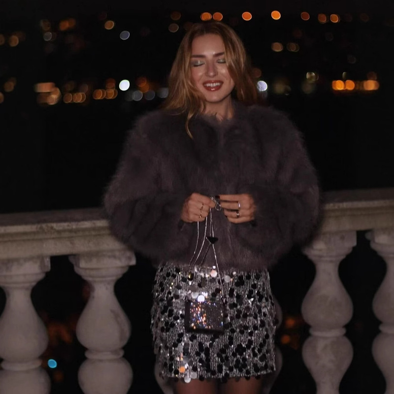 Cross-border Cross-border European and American Women's AliExpress Explosions Artificial Fur Coat Effect Short Jacket Coat Socialite Style