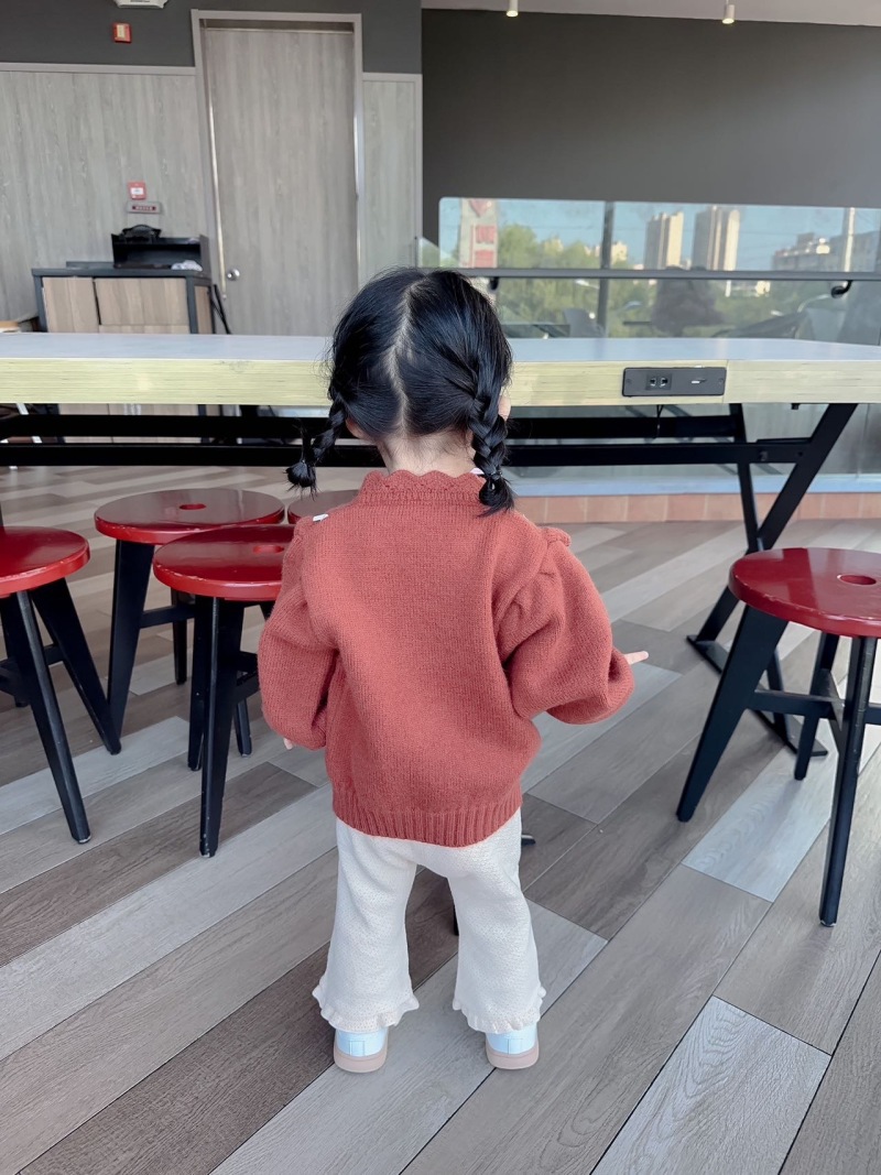 Girls Cardigan Sweater Embroidered Floral Knitted Autumn Winter_voghion.com