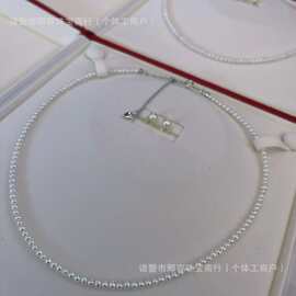 天然淡水3-4mmbaby珠项链+5-6mm空姐耳钉珍珠套装母亲节礼物礼盒