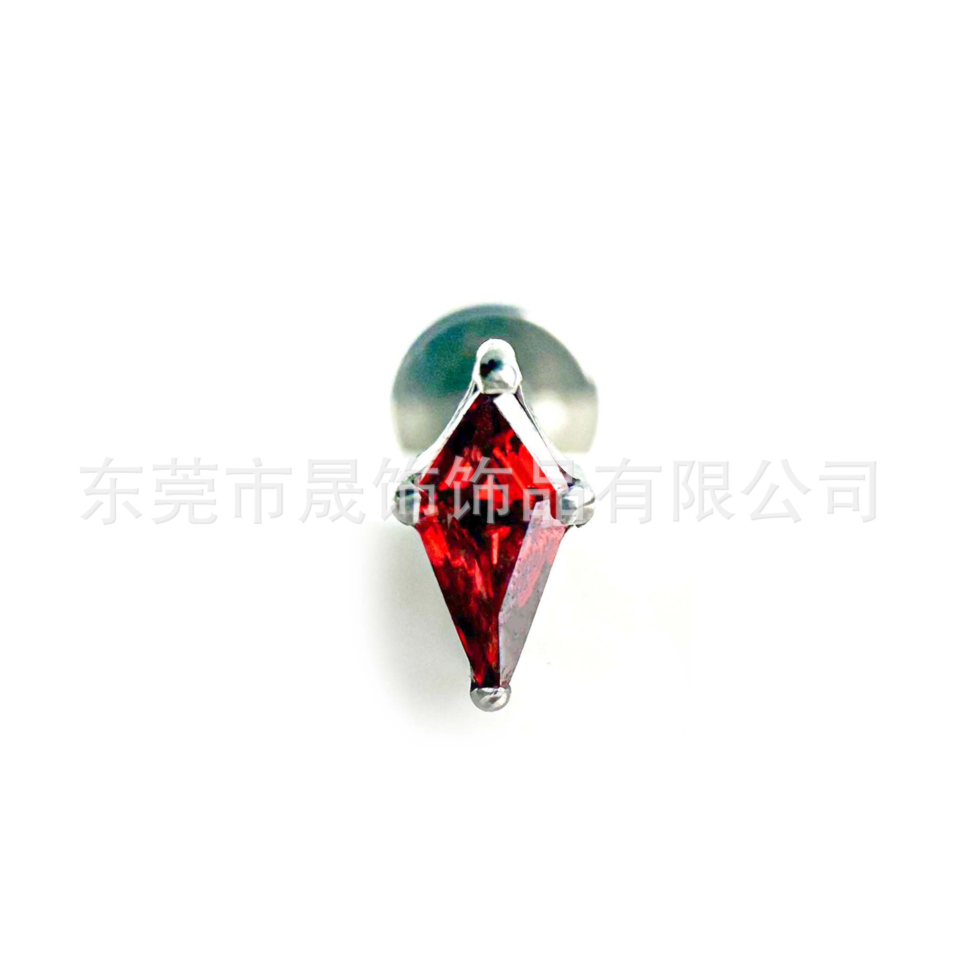 F136 Titanium Ear Stud 石 Cubic Zirconia 菱 Helix Cartilage Stud G23 Implant Grade Titanium Internal Thread Labret Stud Piercing Jewelry