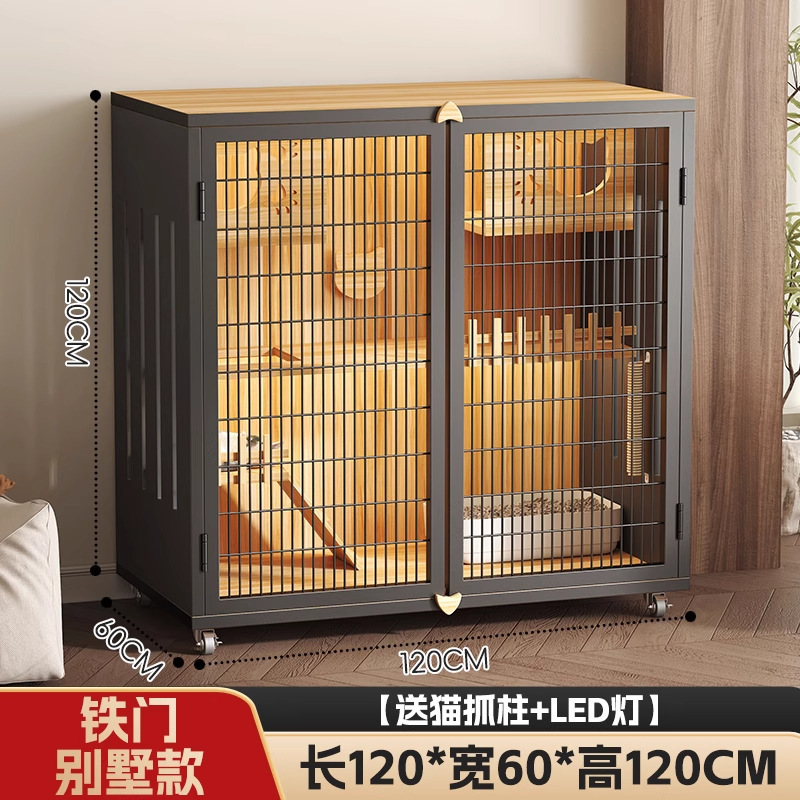 实木豪华猫别墅家用室内猫笼子超大自由空间猫窝客厅猫舍猫笼子|undefined