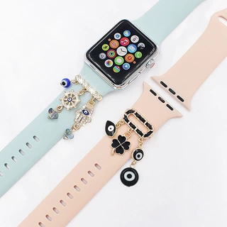 适用苹果applewatch表带装饰硅胶表带装饰环装饰钉苹果表带装饰扣