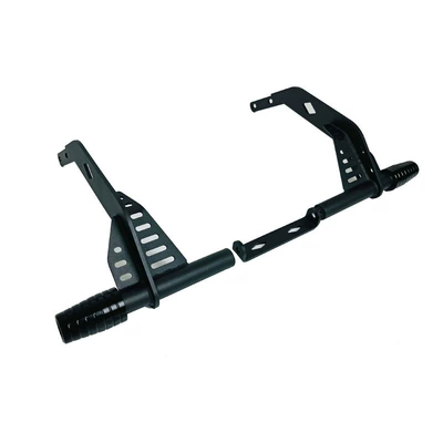 Motorcycle bumper, 350 bumper front bumper flash - black-carbon-steel-bar-black-tapered-aluminum-head-1-pair