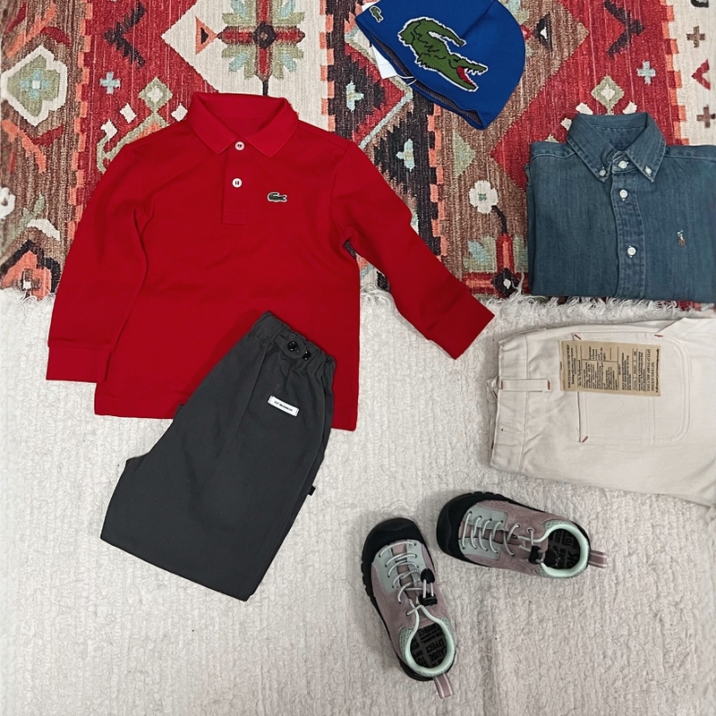 Crocodile Polo Kidsren's Three-Color Long-Sleeved T-Shirt