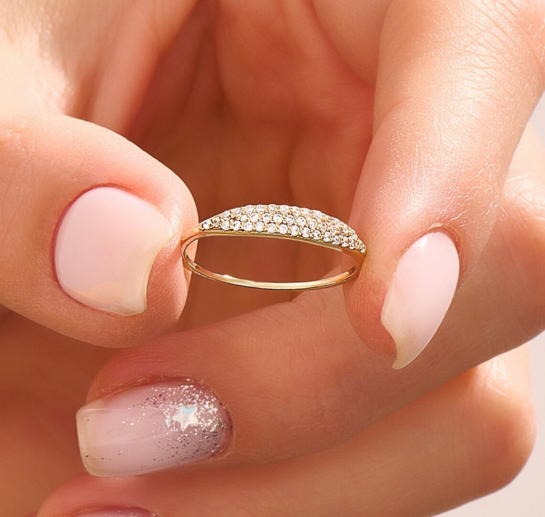 Unisex Gender 925 Sterling Silver Geometric 18K Gold Plated Rings