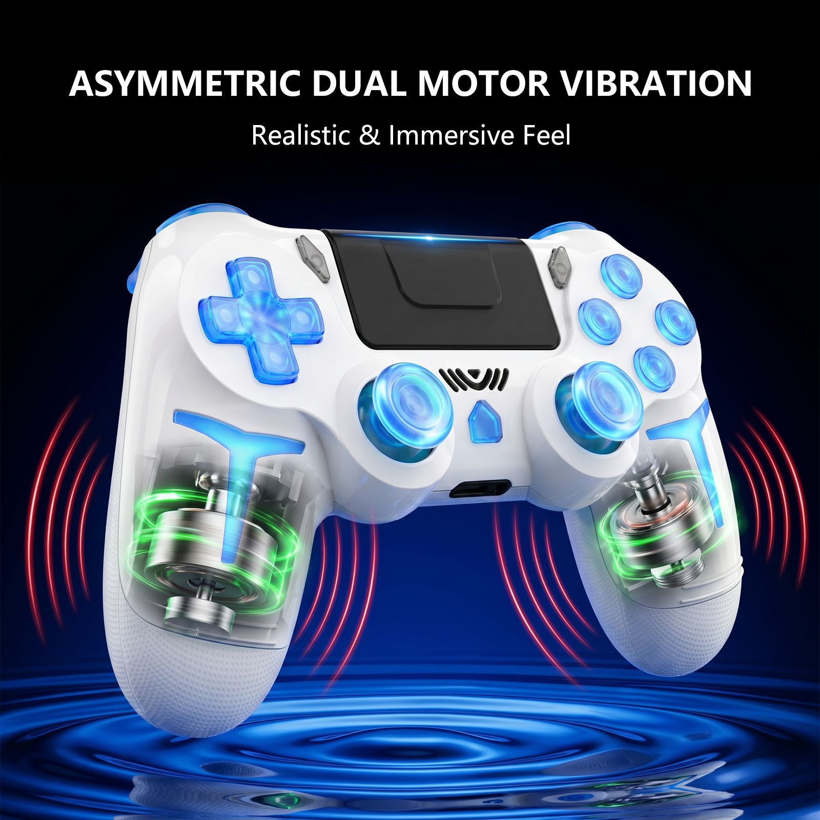 Fabricante PS4 inalámbrico Bluetooth control de juegos con luz RGB doble vibración de seis ejes PC control de juegos de vapor
