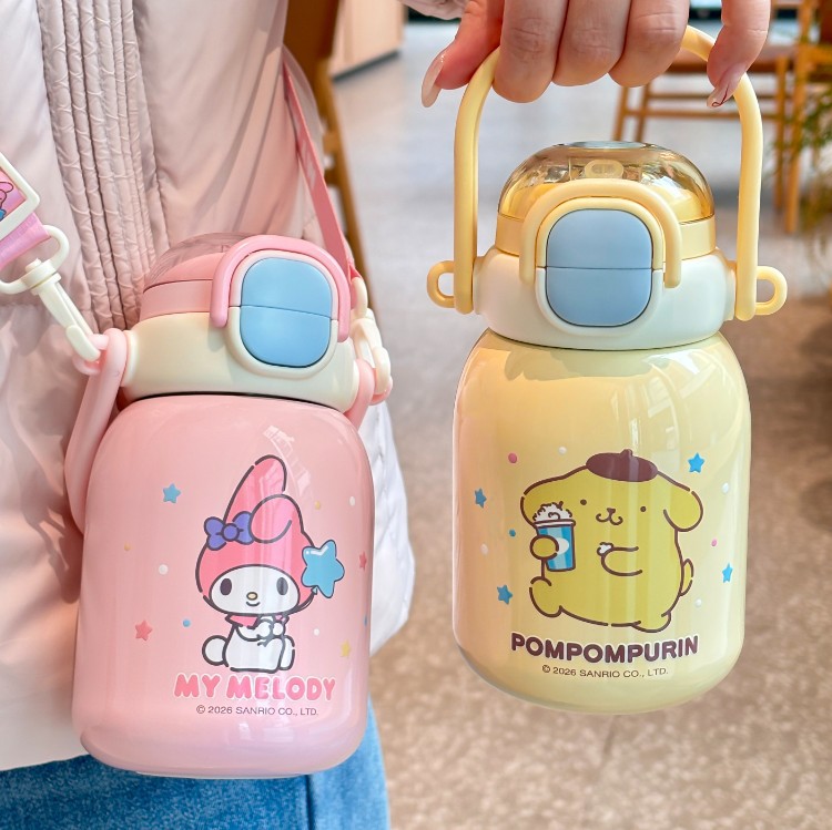 Sanliogou co-brand taza de aislamiento térmico para niños de alto valor facial, taza de paja para bebidas de niñas, taza de estómago especial para la escuela