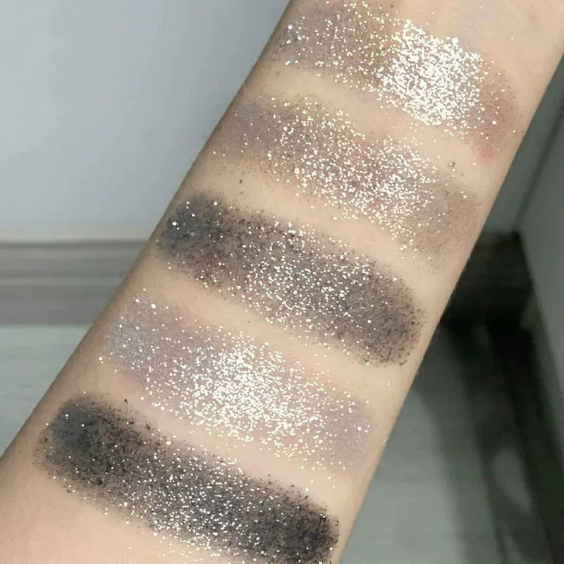Т palettes тени для век TATIBEAUTY девять цветов — жемчужный и блестящий smoky-оттенки, серый/черный