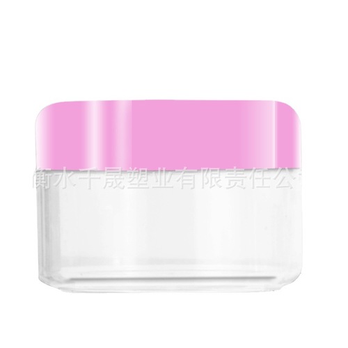 Spot market plastic cream jar lid transparent round jar trial size small bottle wide mouth round cream jar
