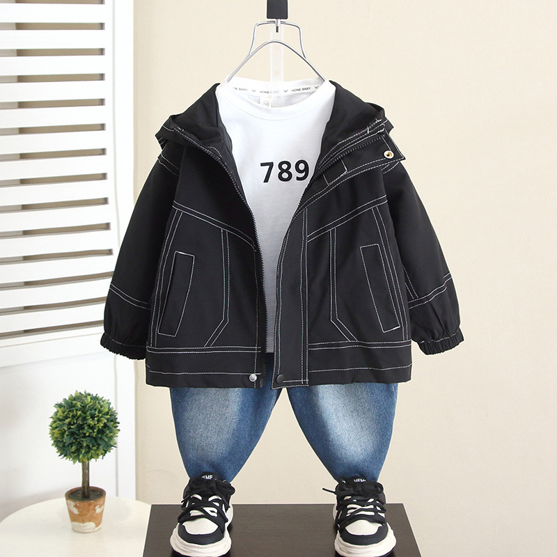 6066 Chaqueta de chaquetas para niños Primavera y otoño 2024 Nuevo estilo Ropa para niños Chaquetas de estilo occidental Tesoro para hombres Otoño Casual