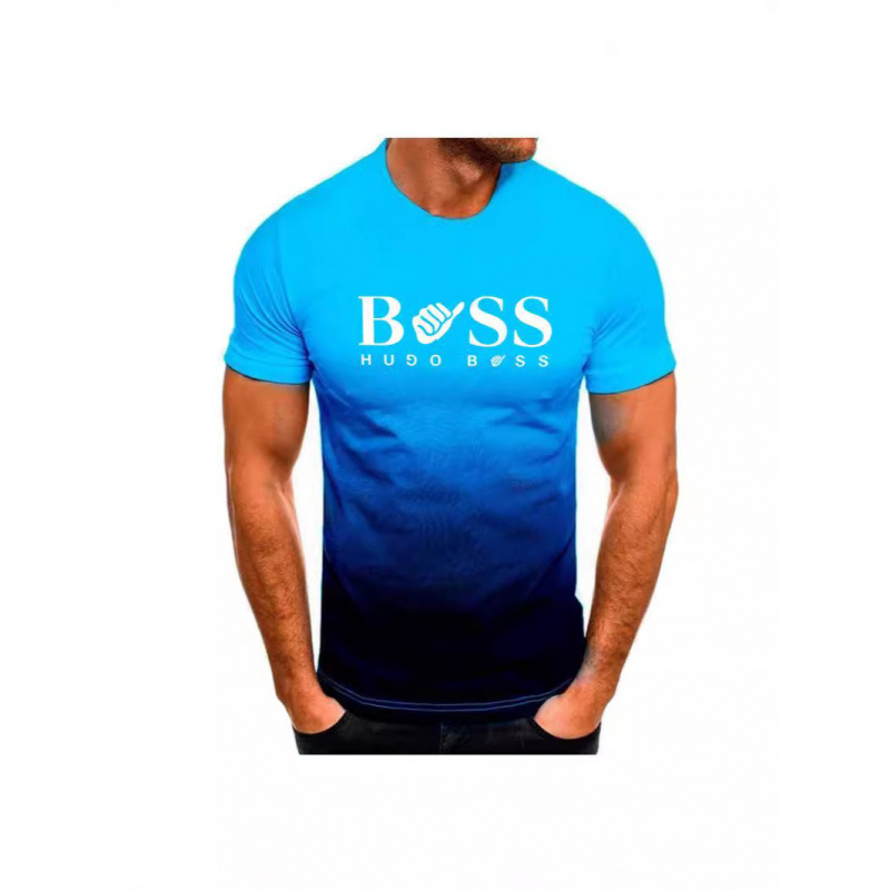 New European and American Cross-Border T-Shirt Trendy Simple Dr. Boss 3D Digital Printing Men's Loose Casual T-Shirt