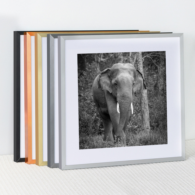 Amazon narrow side aluminum alloy photo frame simple poster frame advertising frame frame wall mounted decorative painting Square