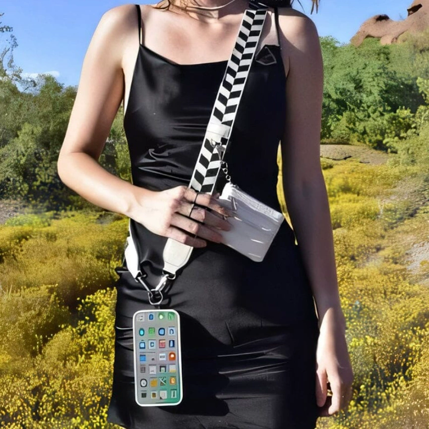 Phone Strap with Zippered Pouch mobile phone lanyard