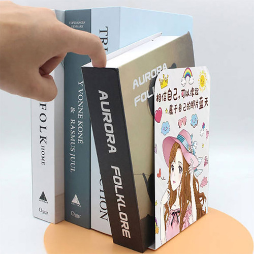 Factory direct supply of cute cartoon metal bookends for girls, cute trendy macaron color non-slip bookends wholesale
