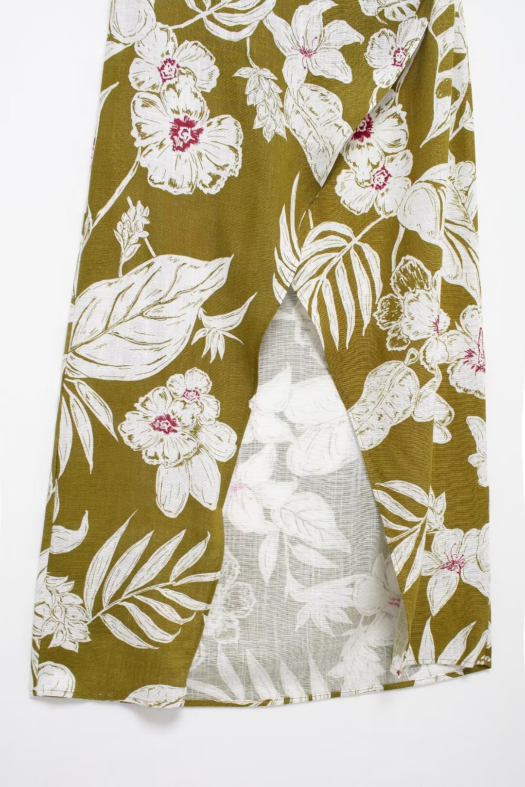 Women's linen blend flower print suit jacket pants dress set_voghion.com