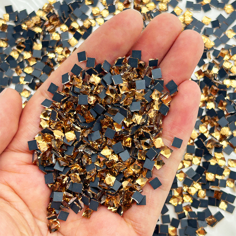 Diamante de cristal cuadrado de fondo plano DIY teléfono móvil manicura diamante plano accesorios de ropa diamante en caliente joyería diamante de imitación al por mayor