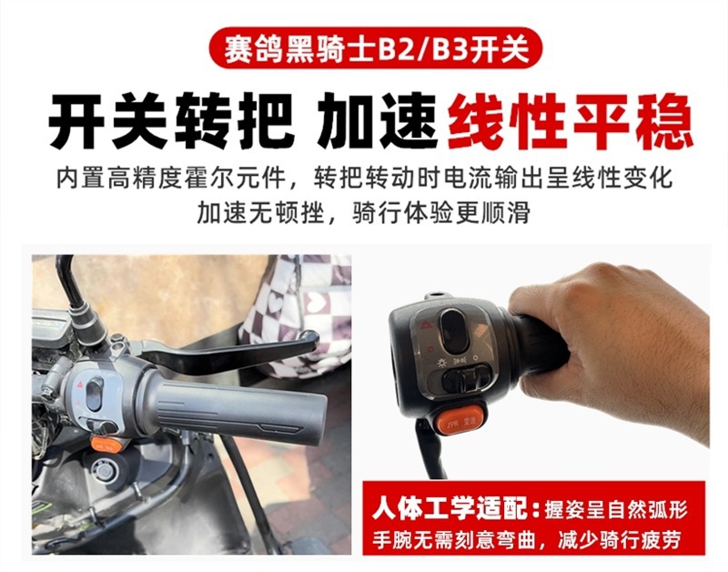 Electric Racing Pigeon Black Knight A10/B2/B3Plus Combination Switch Horn Start Dual Flash Gear Shift Handlebar Assembly