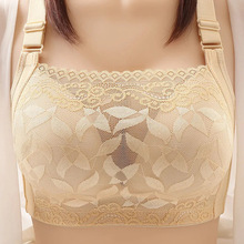 2023厂家直供抹胸式胸罩聚拢透气收副乳全罩杯蕾丝无钢圈大码内衣