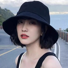 【网红爆款】黑色渔夫帽男女春夏韩版百搭防晒遮阳百搭盆帽批发
