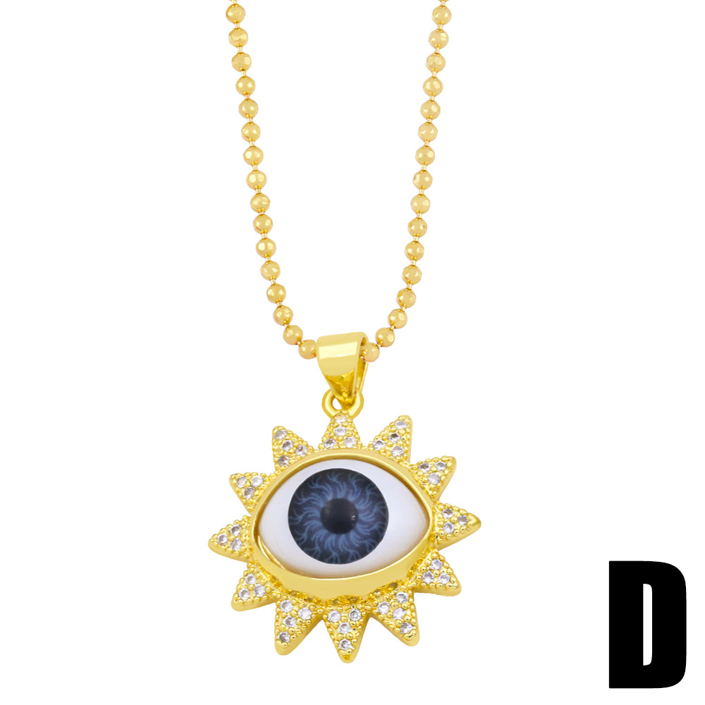 Devilu0027s Eye Pendant Necklace New Clavicle Chain Micro-inlaid Zircon Eyelash Necklace
