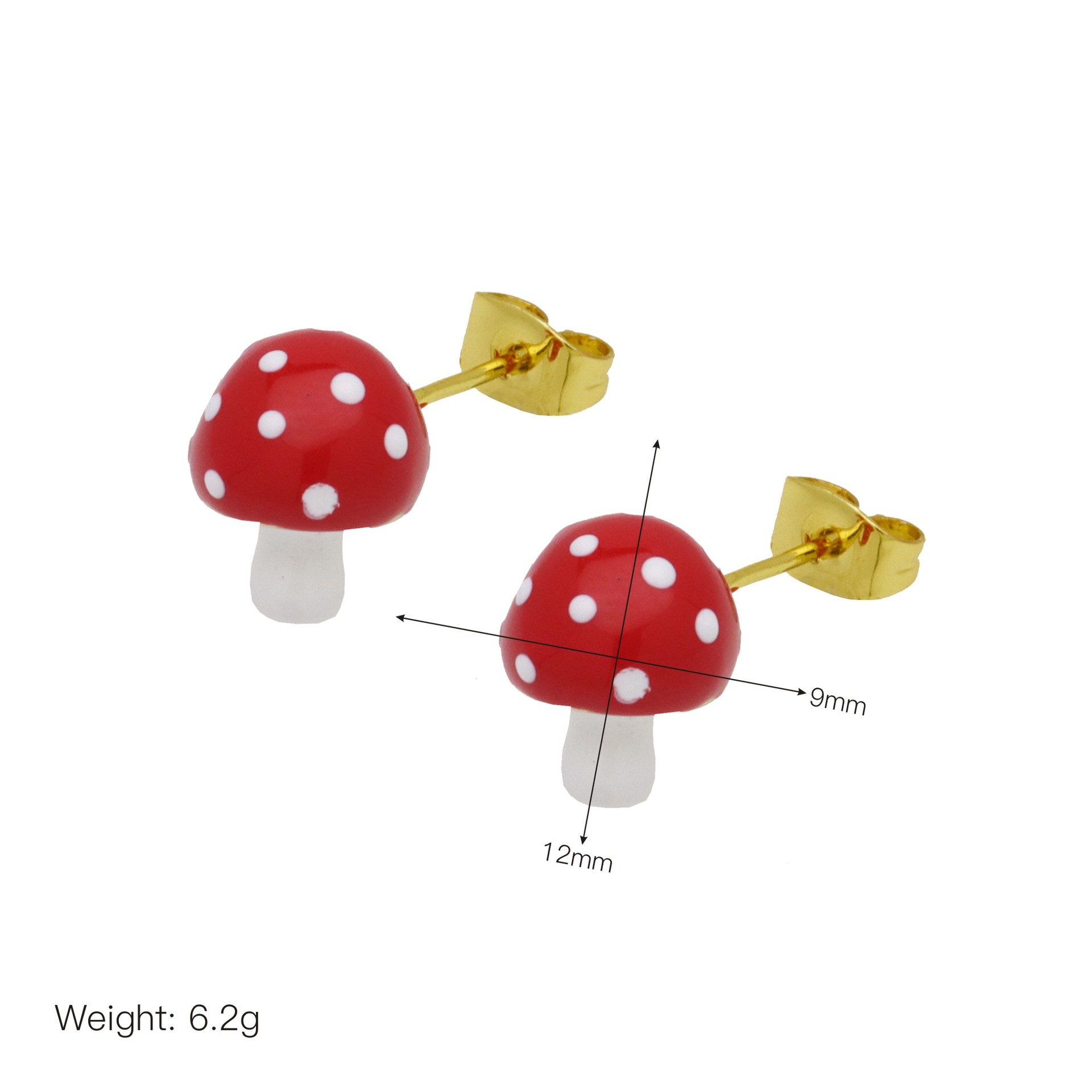 6g Weight Brass Ear Needle Material Ear Studs Classification 1 Pair Quantity Daily Occasion Copper Material Heart Shape, Strawberry, Mushroom Pattern All Seasons Season Women's Gender Enamel Design IG Style Style 1 Pair IG Style Heart Shape Strawberry Mushroom Enamel Copper Ear Studs 5