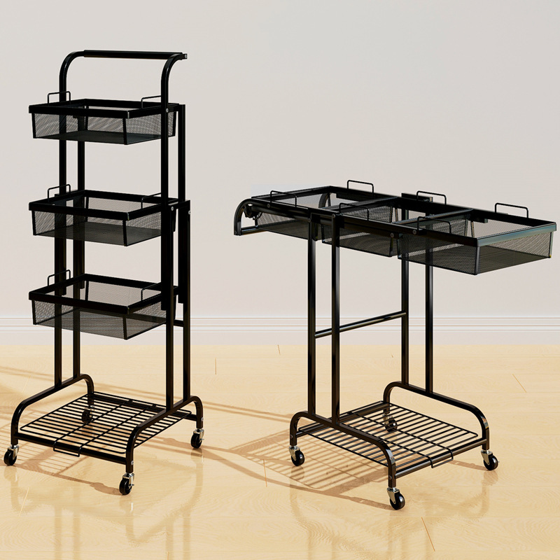 ★4-layer extension storage rack black, flat height 80☆