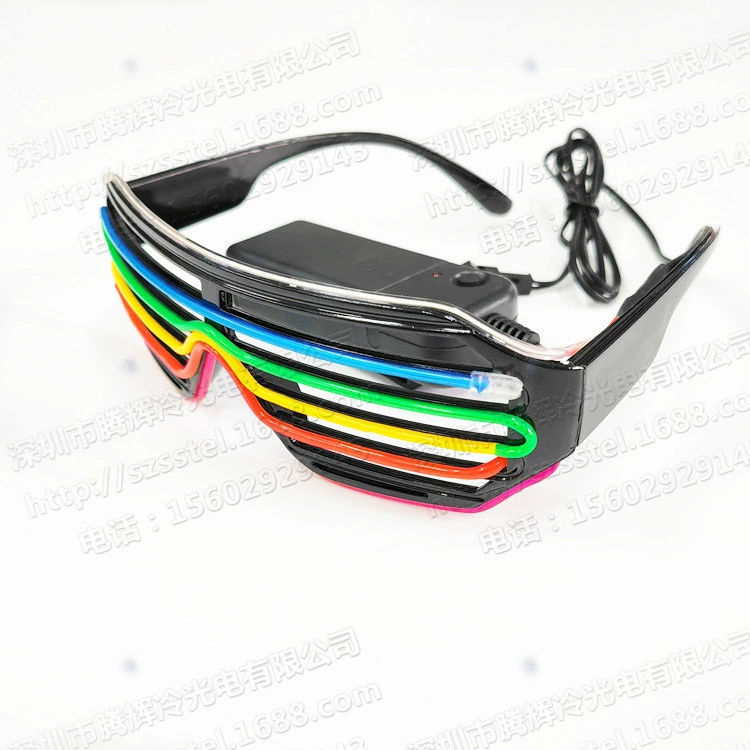 Новый EL Cold Line Six Blind Window Optical Glasses Gallery Gallery Party Bar Party Flash Glasses Novelty