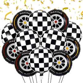 头盔轮胎条纹数字组合气球 40寸数字儿童生日派对装饰布置